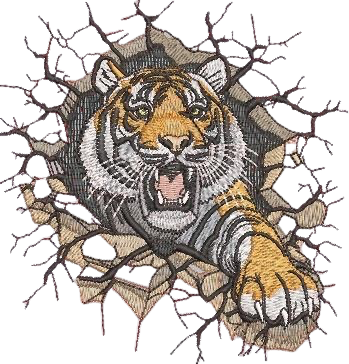 "Break the Cage" Embroidered T-Shirt – Untamed Power in Motion