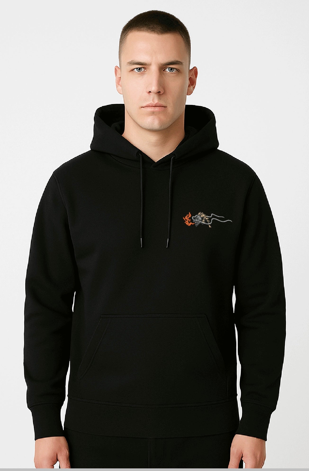 "Dragon Bloom" Embroidered Hoodie – Fierce Elegance in Every Stitch