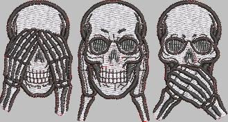 “No Evil” Cap – 3 Wise Skulls Embroidery