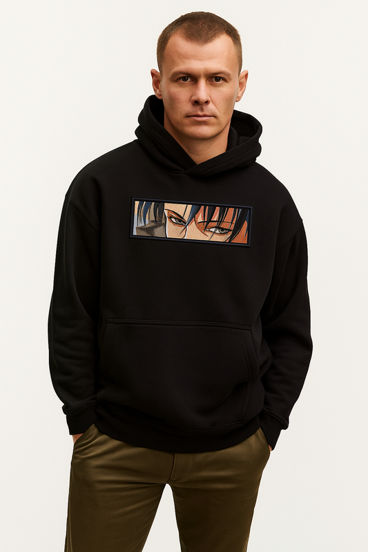 "Eyes of the Warrior" Anime Embroidered Hoodie – Power in Every Glance (Copy)
